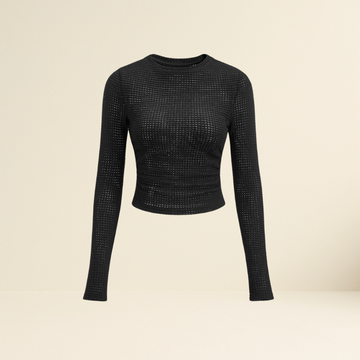 Plain Waffle Slim Sweater