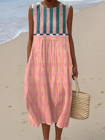 Lily™ Striped Pastel Midi Dress