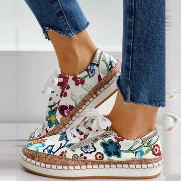 Oluchi™ Floral Orthopedic Zipper Sneakers